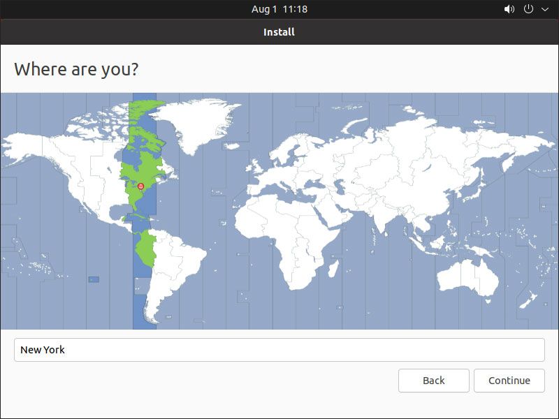 set Location in Ubuntu