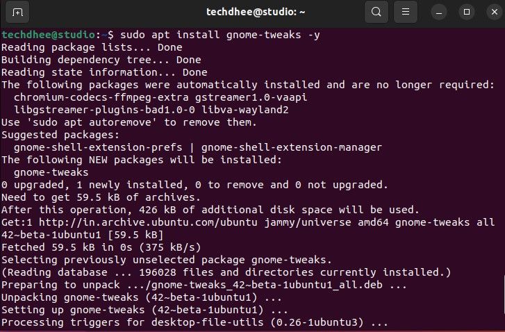  install Tweak Tool on Ubuntu