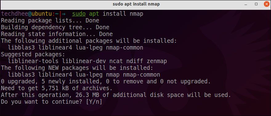 how to install nmap on Ubuntu