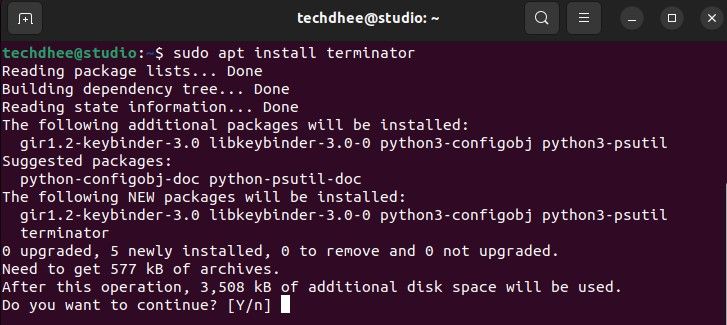 Install Terminator on Ubuntu 22.04