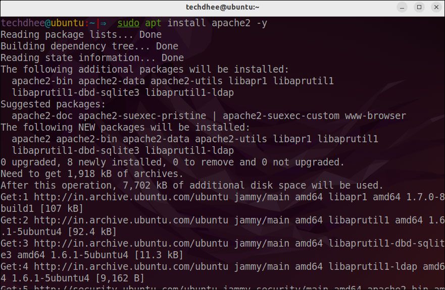 Apache2 web server on Ubuntu