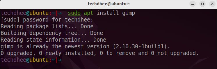 Install GIMP on Ubuntu 22.04 LTS