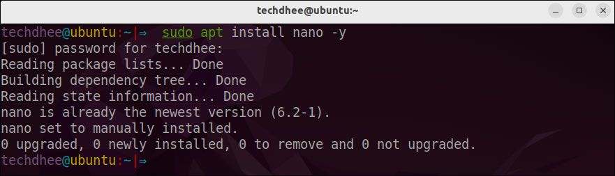Install Nano Text Editor in Linux
