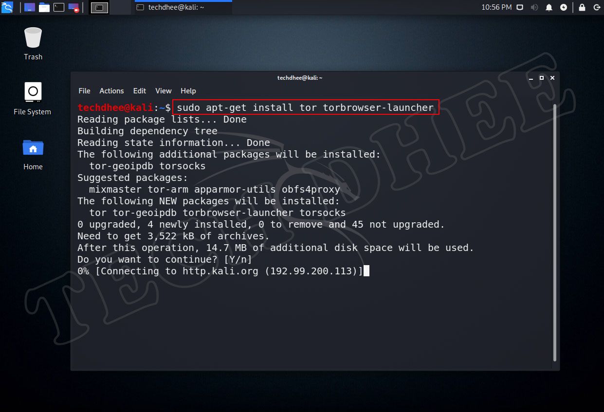 Install Tor Browser on Kali Linux