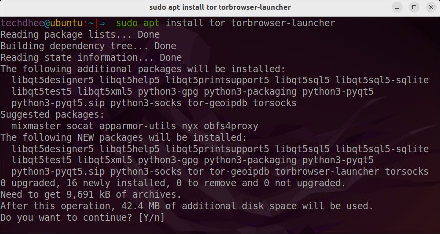 Install Tor Browser on Ubuntu 22.04